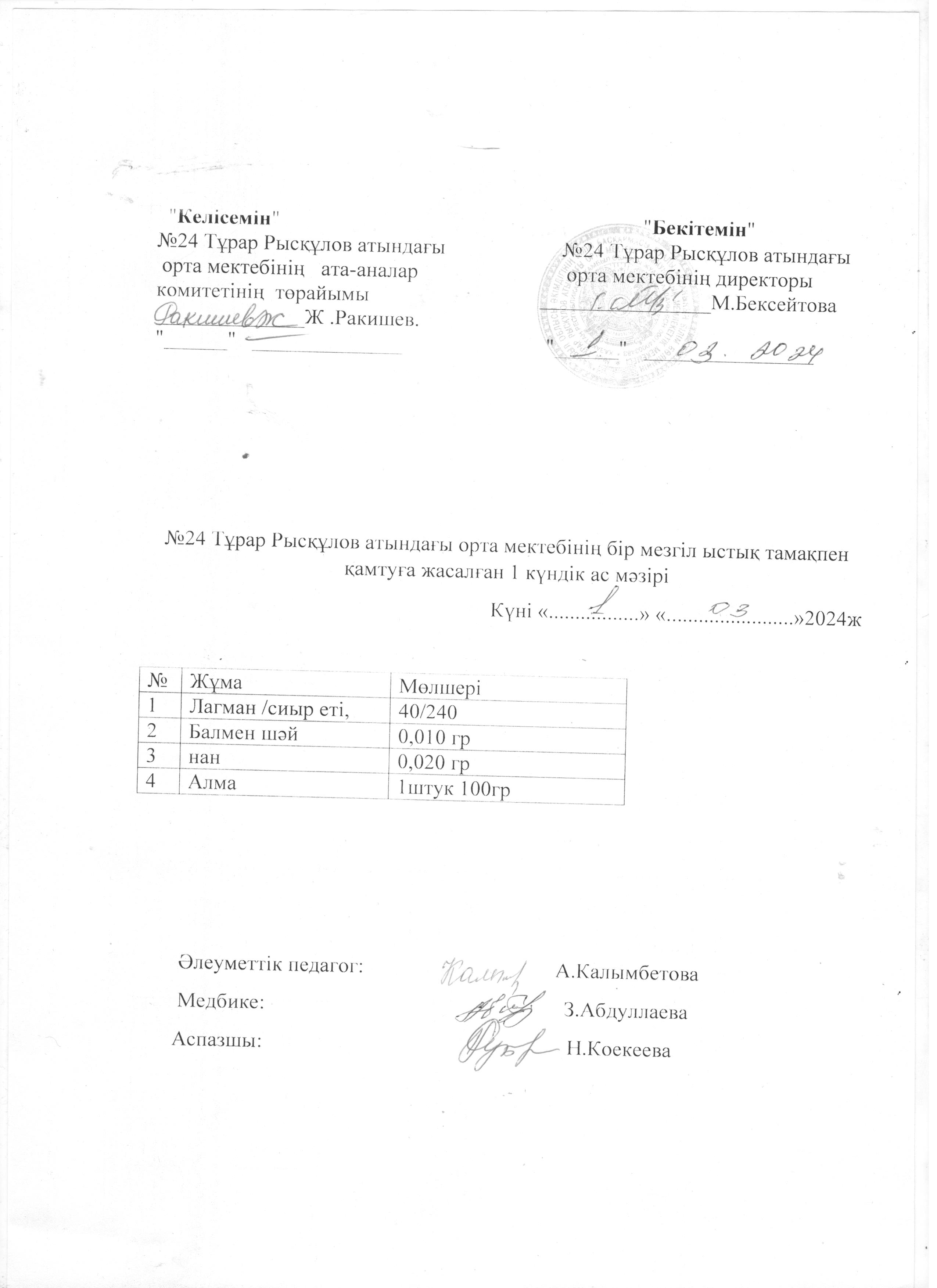 Ас мәзірі