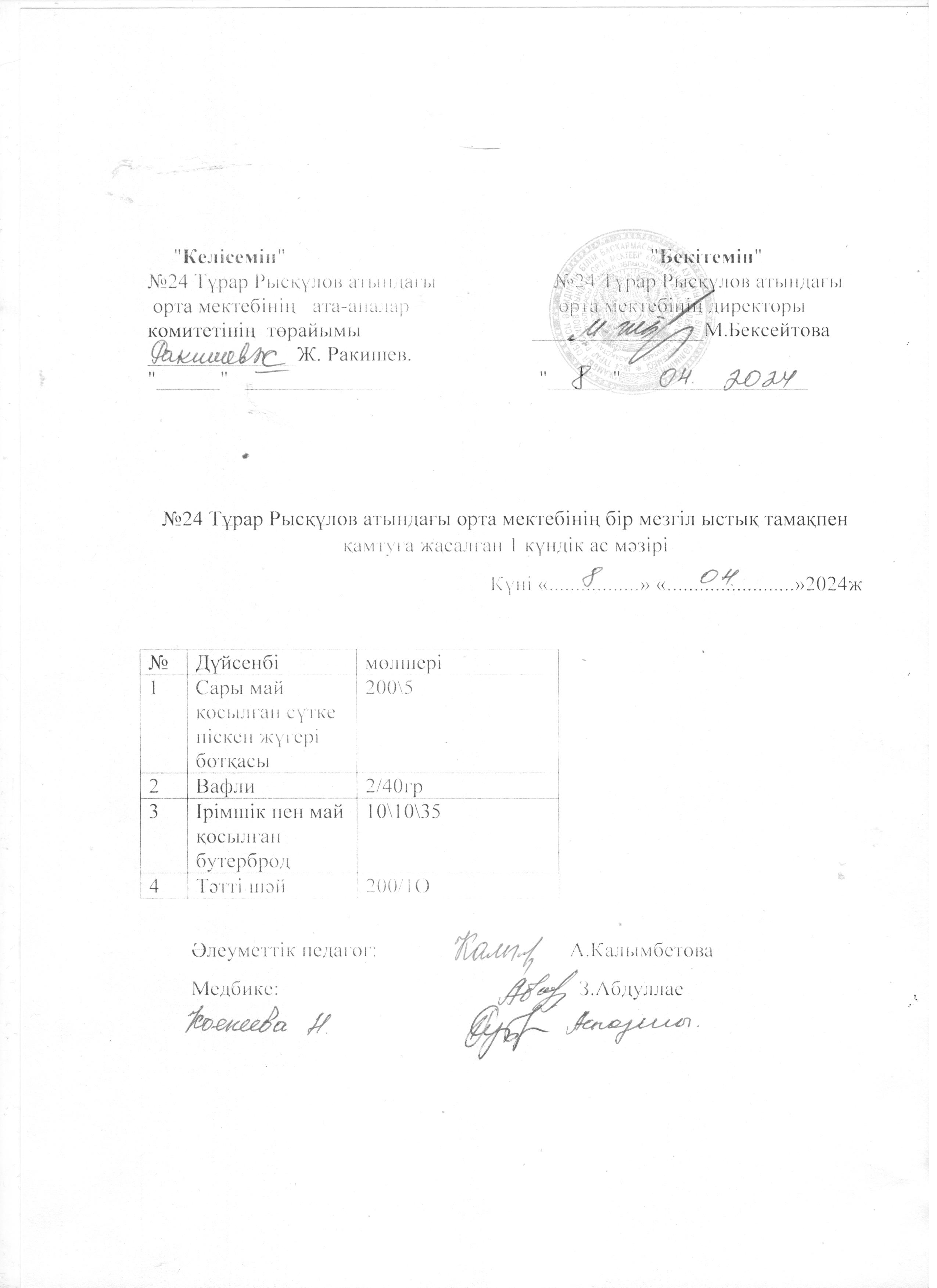 Ас мәзірі